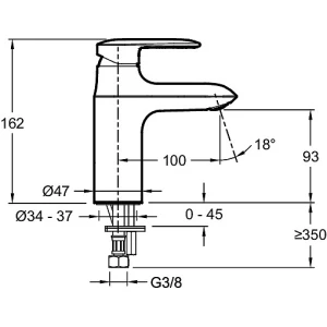 Смеситель Jacob Delafon Kumin для раковины E99447-CP
